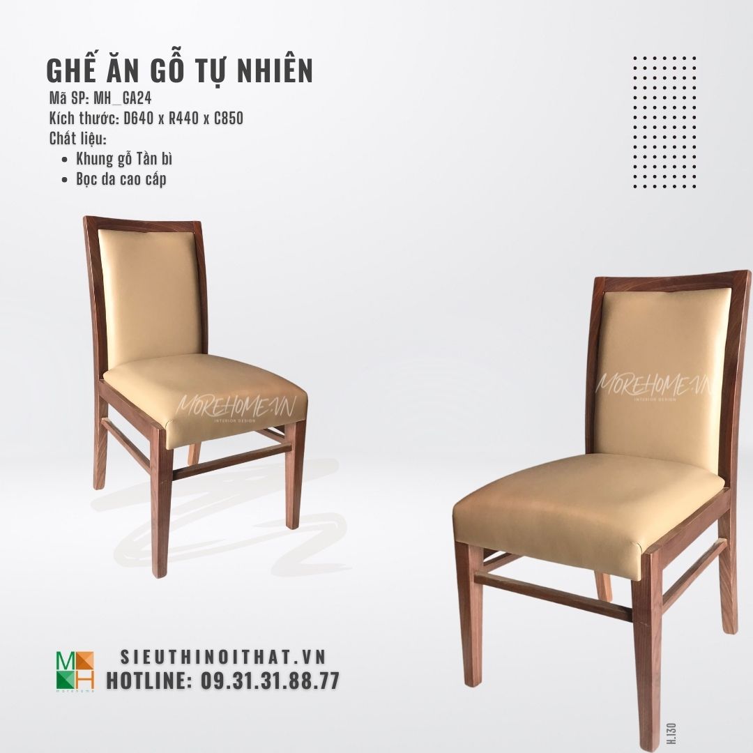  Ghế ăn gỗ tự nhiên MH - GA24